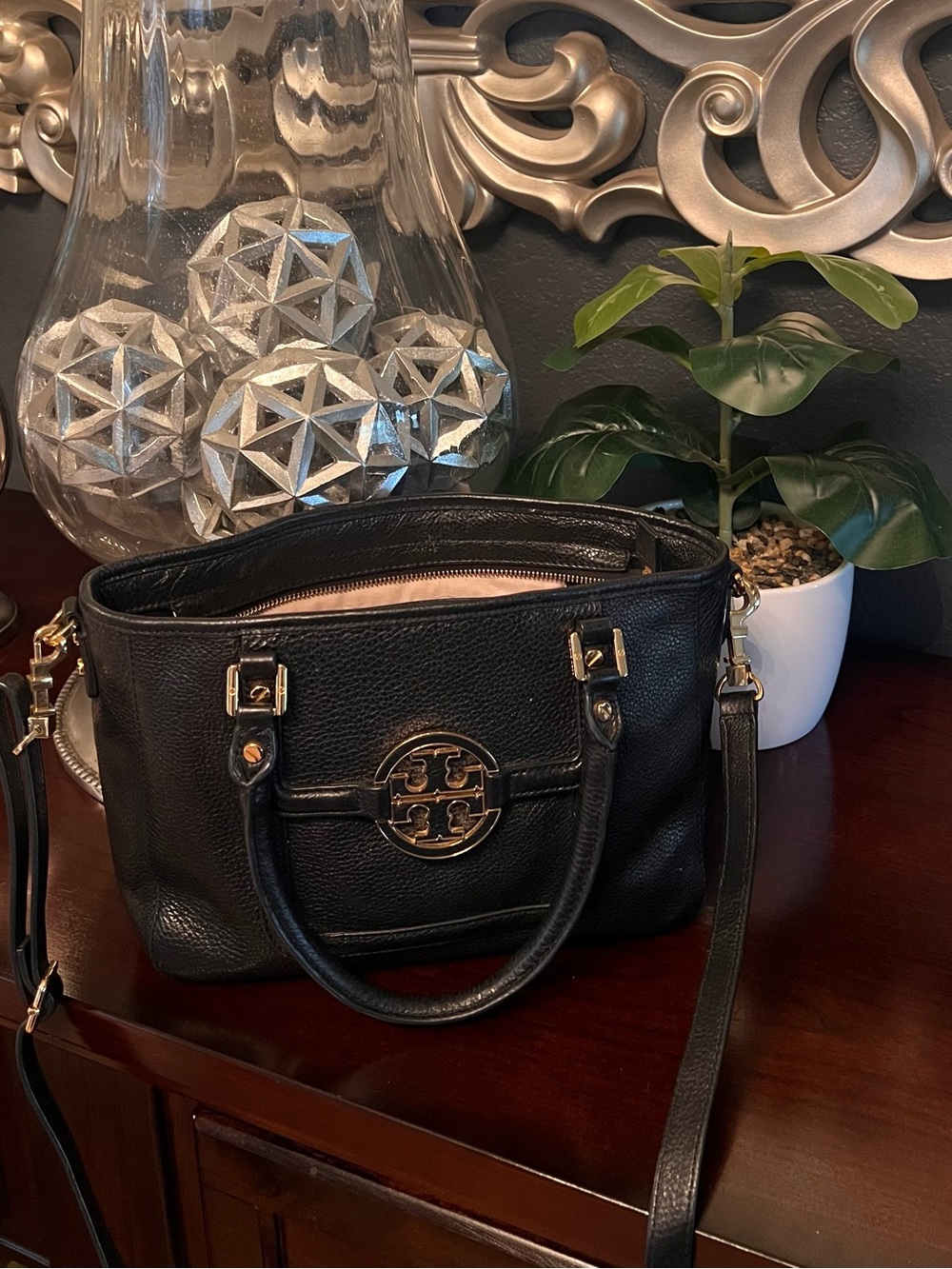 TORY BURCH Amanda Leather Mini Satchel Crossbody
